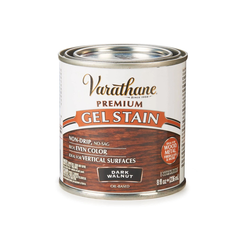 Premium Gel Stain - Oil Based - Color:Dark Walnut - Size:8-oz